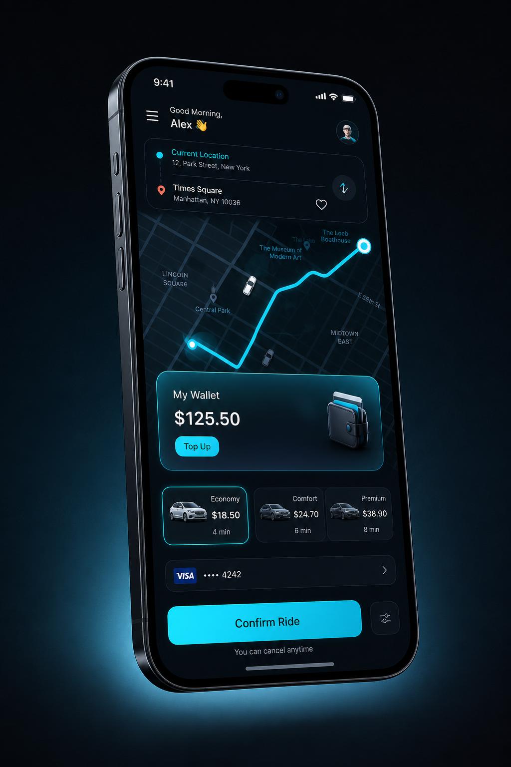 Book a ride or send a parcel from your phone